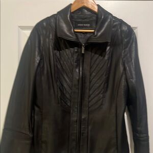 Anne Klein Black Leather Jacket Classic Timeless Design